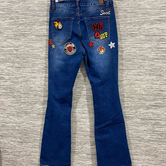 🔥 Custom GOGO Flare Jeans – Distressed & Patchwork Streetwear Statement Denim - Picture 12 of 12